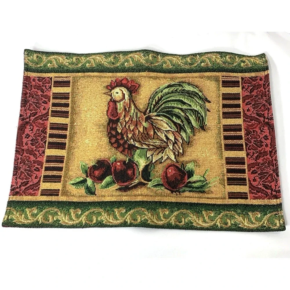 Tapestry Placemats X2 Country‎ Farm Pumpkin Rooster Truck Dog Sunflowers